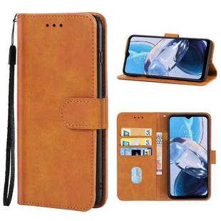 For Motorola Moto E22i Leather Phone Case(Brown)