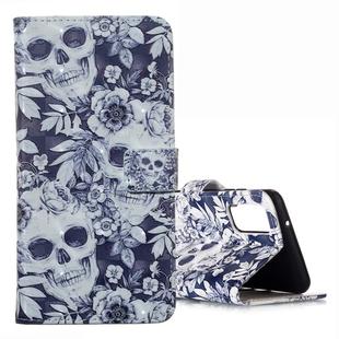 For Galaxy S20 3D Pattern Magnetic Suction Horizontal Flip Leather Case with Holder & Card Slots & Wallet & Photo Holder(Skull Flower)