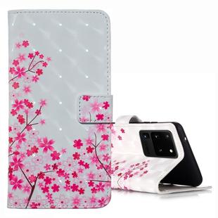 For Galaxy S20 Ultra 3D Pattern Magnetic Suction Horizontal Flip Leather Case with Holder & Card Slots & Wallet & Photo Holder(Cherry Blossoms)