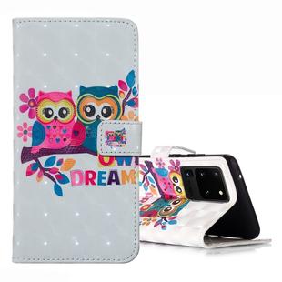 For Galaxy S20 Ultra 3D Pattern Magnetic Suction Horizontal Flip Leather Case with Holder & Card Slots & Wallet & Photo Holder(Couple Cat)