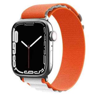 Nylon Watch Band for Apple Watch Series 9&8&7 41mm / SE 3&SE 2&6&SE&5&4 40mm / 3&2&1 38mm (White+Orange)