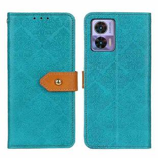 For Motorola Edge 30 Lite / Edge 30 Neo Floral Embossed Leather Phone Case(Blue)