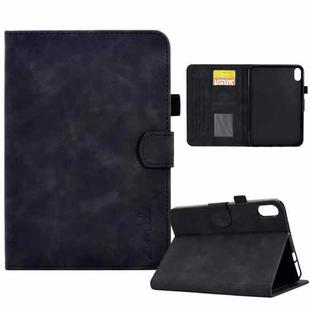 For iPad mini 6 Embossed Smile Flip Tablet Leather Smart Case(Black)