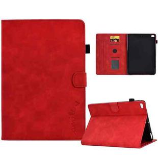 For iPad 9.7 2018&2017 / Air 2 / Air Embossed Smile Flip Tablet Leather Smart Case(Red)
