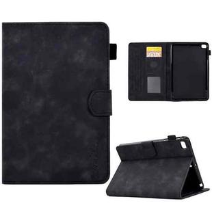 For iPad mini 5/4/3/2/1 Embossed Smile Flip Tablet Leather Smart Case(Black)