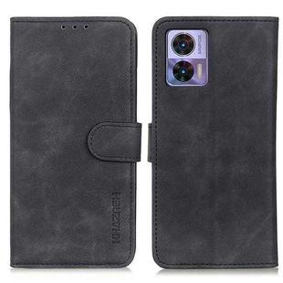 For Motorola Edge 30 Lite / Edge 30 Neo KHAZNEH Retro Texture Leather Phone Case(Black)