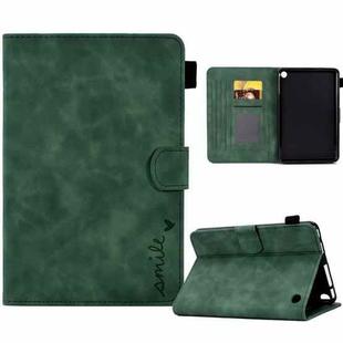 For Amazon Kindle Fire 7 2022 Embossed Smile Flip Tablet Leather Case(Green)