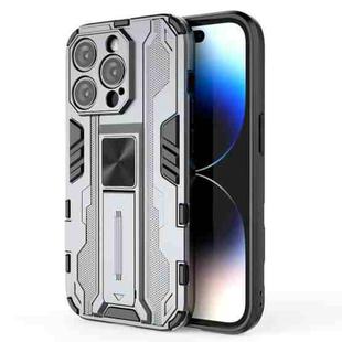 For iPhone 14 Pro Supersonic PC + TPU Holder Phone Case(Grey)