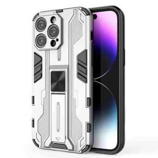 For iPhone 14 Pro Max Supersonic PC + TPU Holder Phone Case(White)