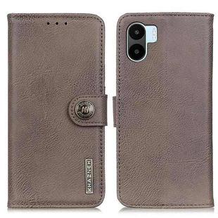 For Xiaomi Redmi A1 KHAZNEH Cowhide Texture Leather Phone Case(Khaki)