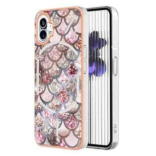 For Nothing Phone 1 Electroplating IMD TPU Phone Case with Ring(Pink Scales)