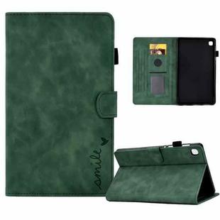 For Samsung Galaxy Tab A7 Lite T220 Embossed Smile Flip Tablet Leather Case(Green)