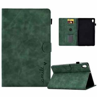 For Lenovo Tab M10 HD Gen 2 Embossed Smile Flip Tablet Leather Case(Green)
