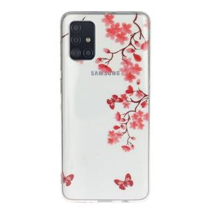 For Galaxy A51 Transparent TPU Mobile Phone Protective Case(Maple Leaf)