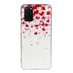 For Galaxy S20+ Transparent TPU Mobile Phone Protective Case(Love-heart)