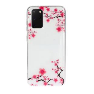 For Galaxy S20+ Transparent TPU Mobile Phone Protective Case(Plum Blossom)