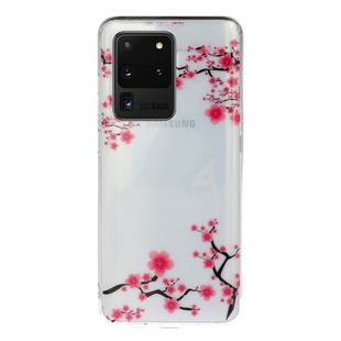 For Galaxy S20 Ultra Transparent TPU Mobile Phone Protective Case(Plum Blossom)