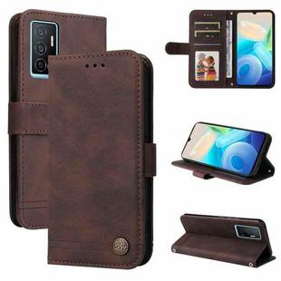 For vivo Y75 4G / S10e Skin Feel Life Tree Metal Button Leather Phone Case(Brown)