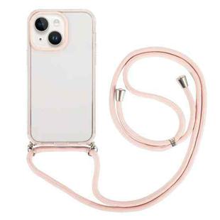 For iPhone 14 3 In 1 PC + TPU Transparent Phone Case(Light Pink)