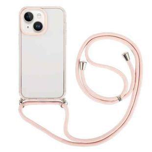 For iPhone 14 Plus 3 In 1 PC + TPU Transparent Phone Case(Light Pink)