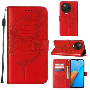 For Infinix Note 12 Pro 4G Embossed Butterfly Flip Leather Phone Case(Red)