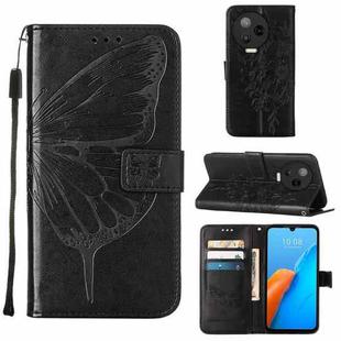 For Infinix Note 12 Pro 4G Embossed Butterfly Flip Leather Phone Case(Black)