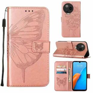 For Infinix Note 12 Pro 4G Embossed Butterfly Flip Leather Phone Case(Rose Gold)