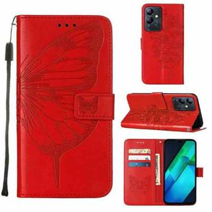 For Infinix Note 12i X6819 Embossed Butterfly Flip Leather Phone Case(Red)