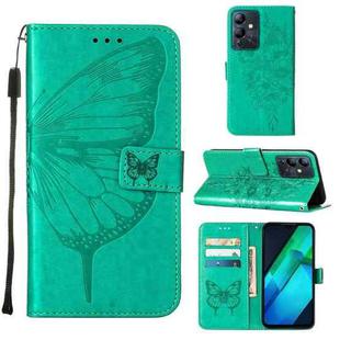 For Infinix Note 12i X6819 Embossed Butterfly Flip Leather Phone Case(Green)