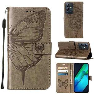 For Infinix Note 12i X6819 Embossed Butterfly Flip Leather Phone Case(Grey)