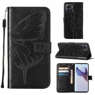 For Motorola Moto X30 Pro 5G Embossed Butterfly Flip Leather Phone Case(Black)