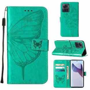 For Motorola Moto X30 Pro 5G Embossed Butterfly Flip Leather Phone Case(Green)