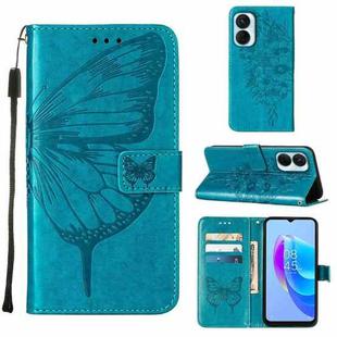 For Tecno Spark 9 Pro/Spark 9T Embossed Butterfly Flip Leather Phone Case(Blue)