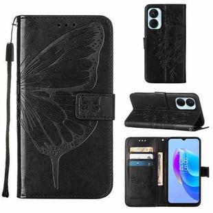 For Tecno Spark 9 Pro/Spark 9T Embossed Butterfly Flip Leather Phone Case(Black)