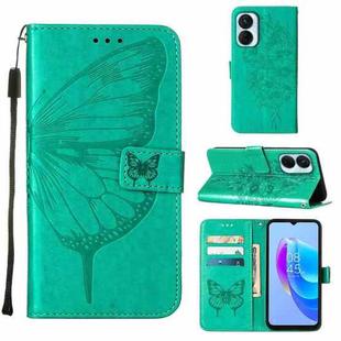 For Tecno Spark 9 Pro/Spark 9T Embossed Butterfly Flip Leather Phone Case(Green)