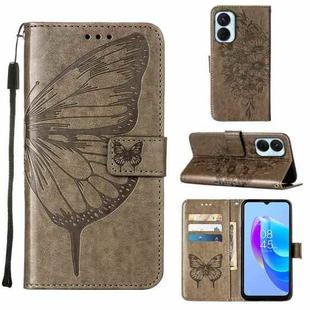 For Tecno Spark 9 Pro/Spark 9T Embossed Butterfly Flip Leather Phone Case(Grey)