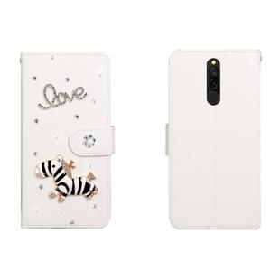 For Xiaomi Redmi 8 Horizontal Flip Solid Color Rhinestones Leather Case with Card Slot & Wallet & Holder(Trojan)
