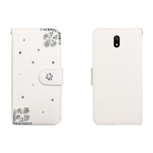 For Xiaomi Redmi 8A Horizontal Flip Solid Color Rhinestones Leather Case with Card Slot & Wallet & Holder(Diagonal Flower)