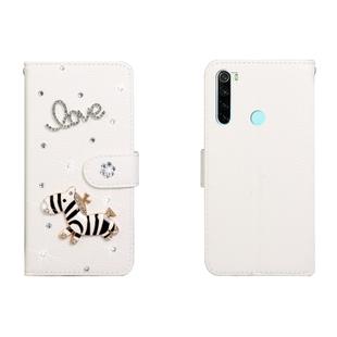 For Xiaomi Redmi Note 8 Horizontal Flip Solid Color Rhinestones Leather Case with Card Slot & Wallet & Holder(Trojan)