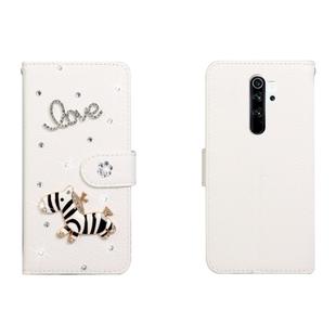 For Xiaomi Redmi Note 8 Pro Horizontal Flip Solid Color Rhinestones Leather Case with Card Slot & Wallet & Holder(Trojan)