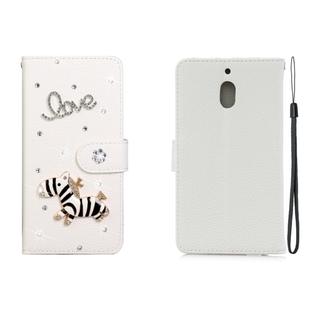 For Nokia 2.1 Horizontal Flip Solid Color Rhinestones Leather Case with Card Slot & Wallet & Holder(Trojan)