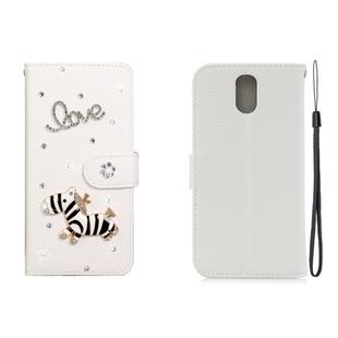 For Nokia 3.1 Horizontal Flip Solid Color Rhinestones Leather Case with Card Slot & Wallet & Holder(Trojan)