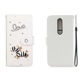 For Nokia 7.1 Horizontal Flip Solid Color Rhinestones Leather Case with Card Slot & Wallet & Holder(Trojan)