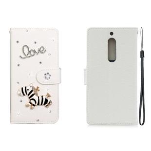 For Nokia 5 Horizontal Flip Solid Color Rhinestones Leather Case with Card Slot & Wallet & Holder(Trojan)
