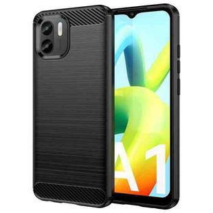 For Xiaomi Redmi A1 Brushed Texture Carbon Fiber TPU Phone Case(Black)