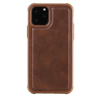 For iPhone 11 Pro Magnetic Shockproof PC + TPU + PU Leather Protective Case(Coffee)