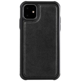 For iPhone 11 Magnetic Shockproof PC + TPU + PU Leather Protective Case(Black)