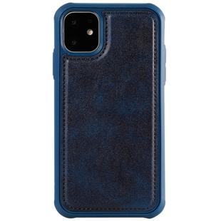 For iPhone 11 Magnetic Shockproof PC + TPU + PU Leather Protective Case(Blue)