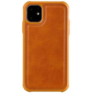 For iPhone 11 Magnetic Shockproof PC + TPU + PU Leather Protective Case(Brown)