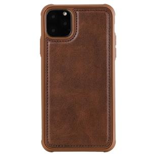 For iPhone 11 Pro Max Magnetic Shockproof PC + TPU + PU Leather Protective Case(Coffee)